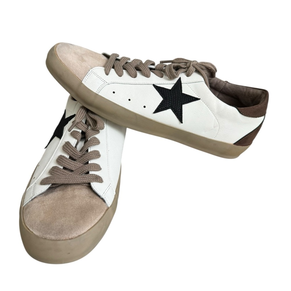 Shu Shop Star Platform Sneakers White Taupe Leather Shoes Women’s 11 Fits 9.5-10